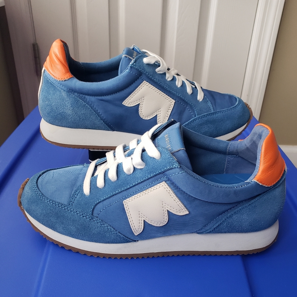 Birdies The Roadrunner Ultramarine Blue Orange Suede Athletic Sneakers Size 7.5